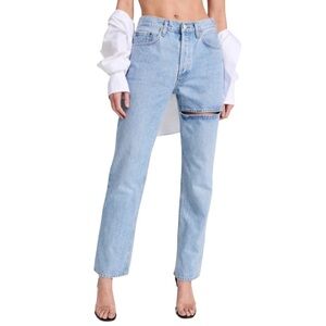 AGOLDE Lana Slice Mid Rise Relaxed Straight Leg Blue Denim Jeans Size 29